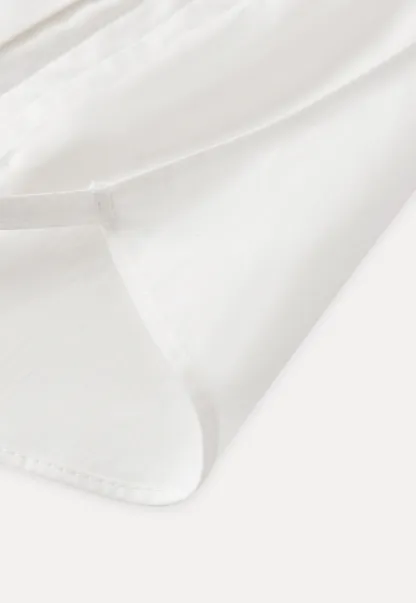 Women White Ruffle Collar Button-Down Crop Top