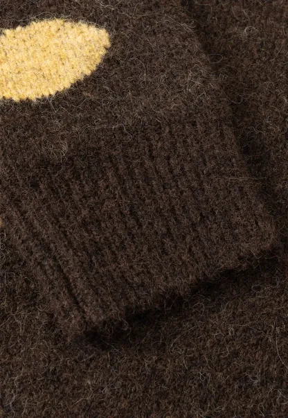 Fuzzy Polka Dot Knit Sweater