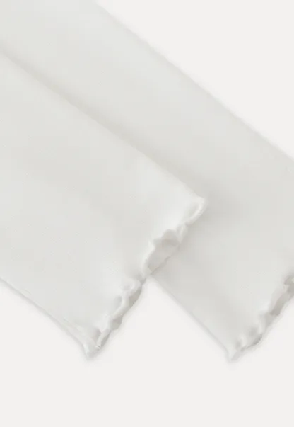 Women White Long Sleeve Top with Puff Sleeves