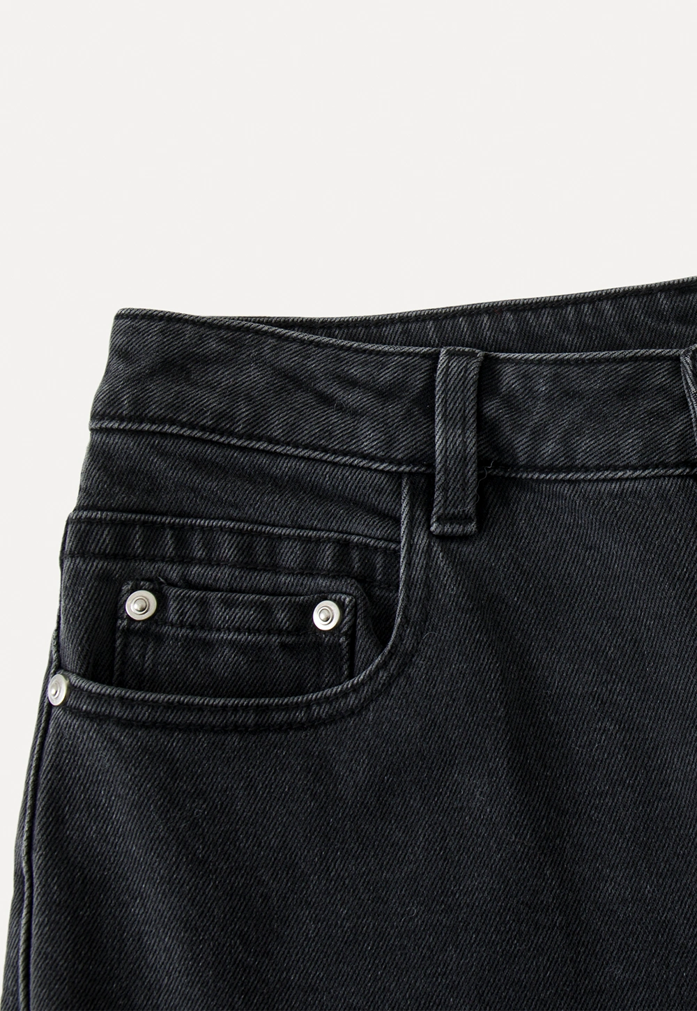 High-Waisted Black Wide-Leg Denim Jeans