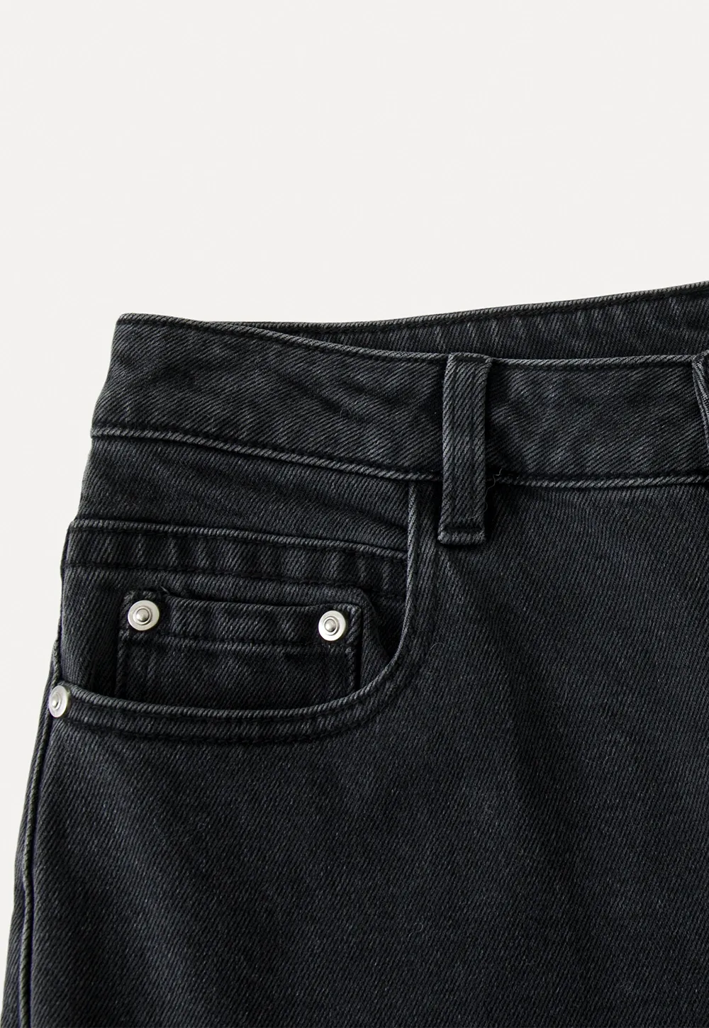 High-Waisted Black Wide-Leg Denim Jeans