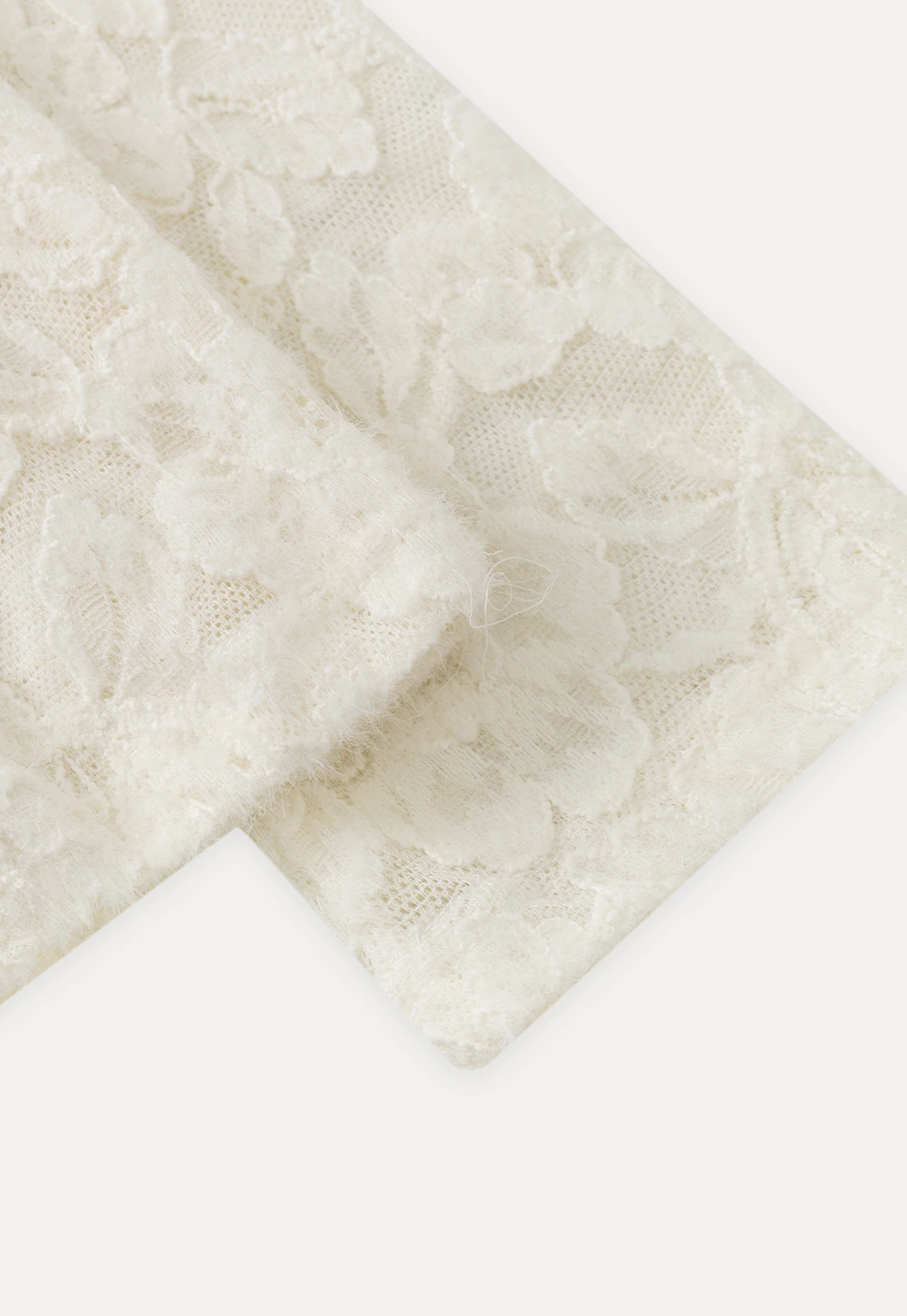 V-Neck Lace Jacquard Bow Top