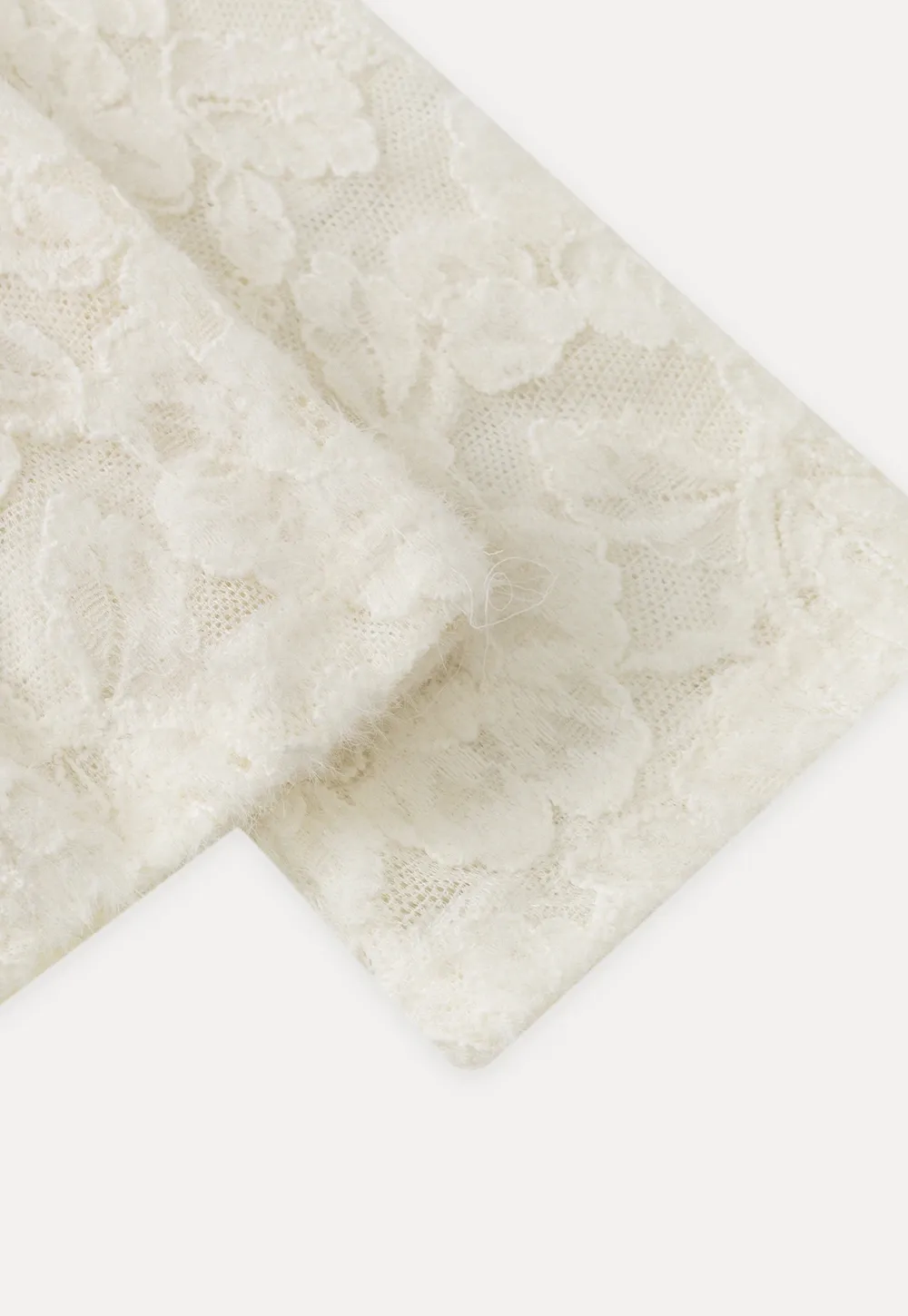 V-Neck Lace Jacquard Bow Top