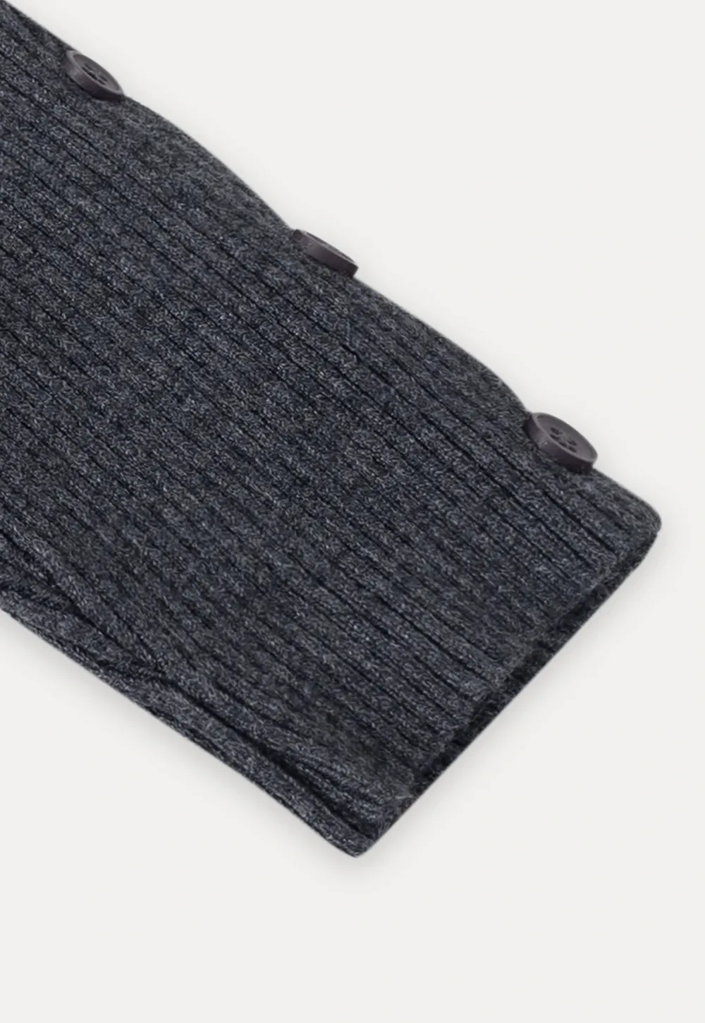 Stand-Collar Twist Button Knit Top