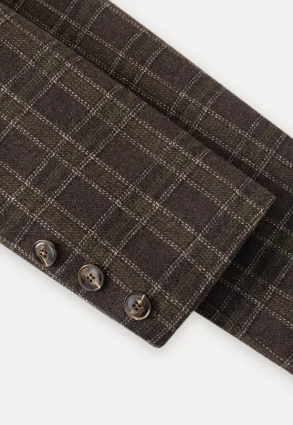 Women Classic Plaid Blazer Jacket for Office Wear