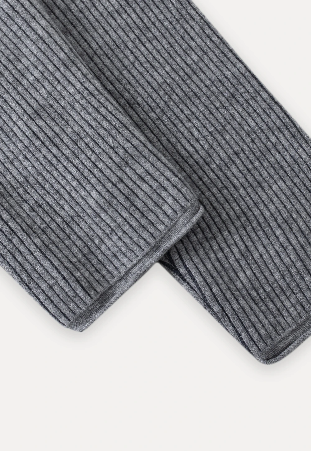 Stand-Collar Ribbed Fleece Knit Top