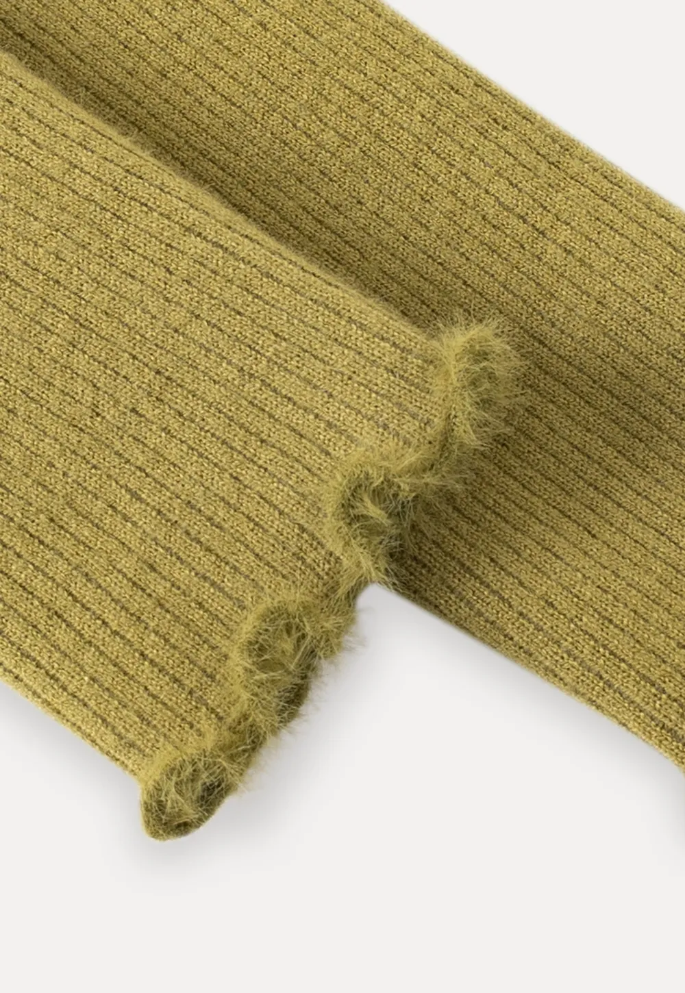 Women Basic Ribbed Sweater with Ruffled Edges