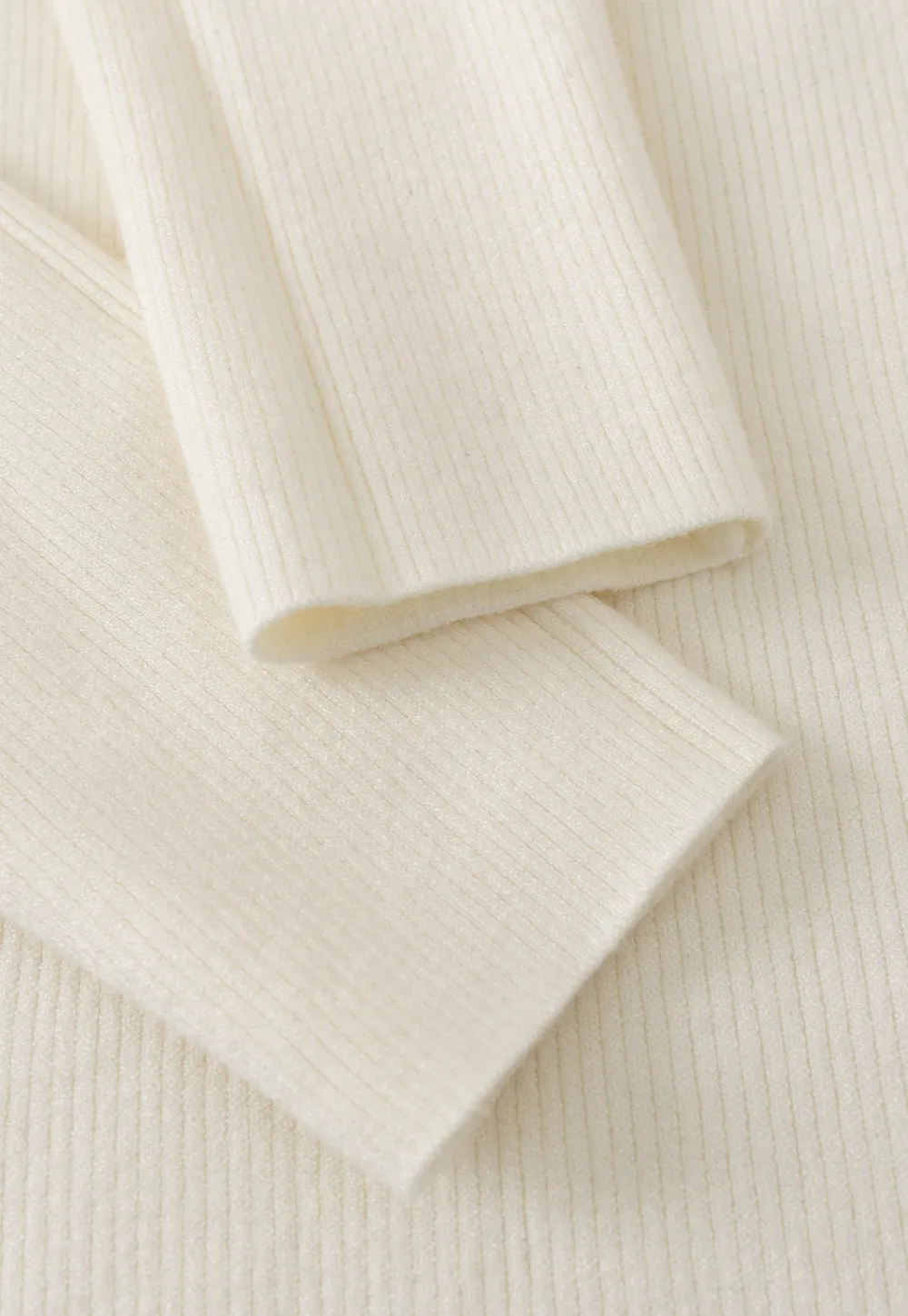 Ribbed Scoop Neck Long-Sleeve Top