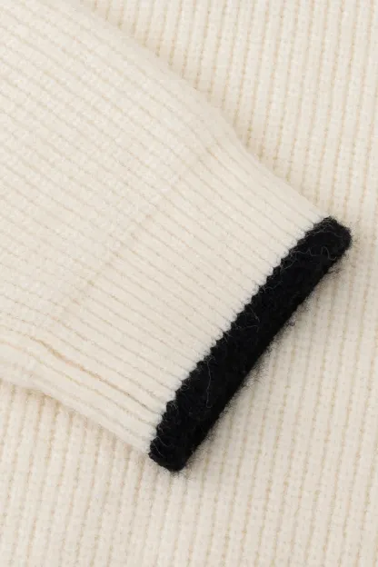 Women’s Sailor Collar Half Zip Sweater