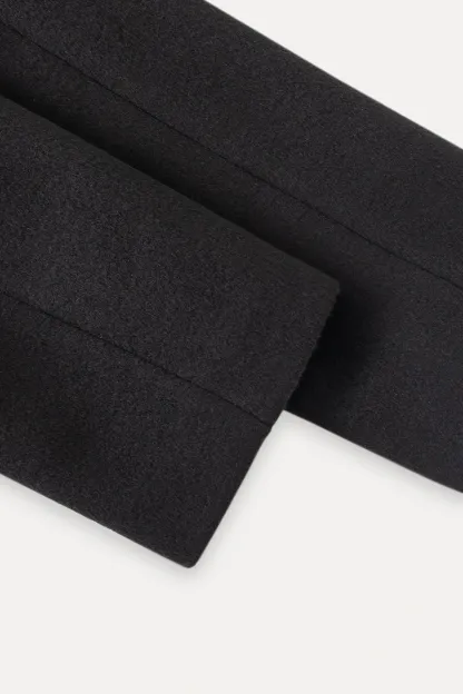 Womens Chic A-Line Buttoned Long Wool Coat