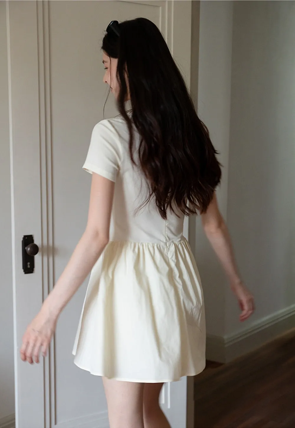 Square Neck Short Sleeve Dress for Women