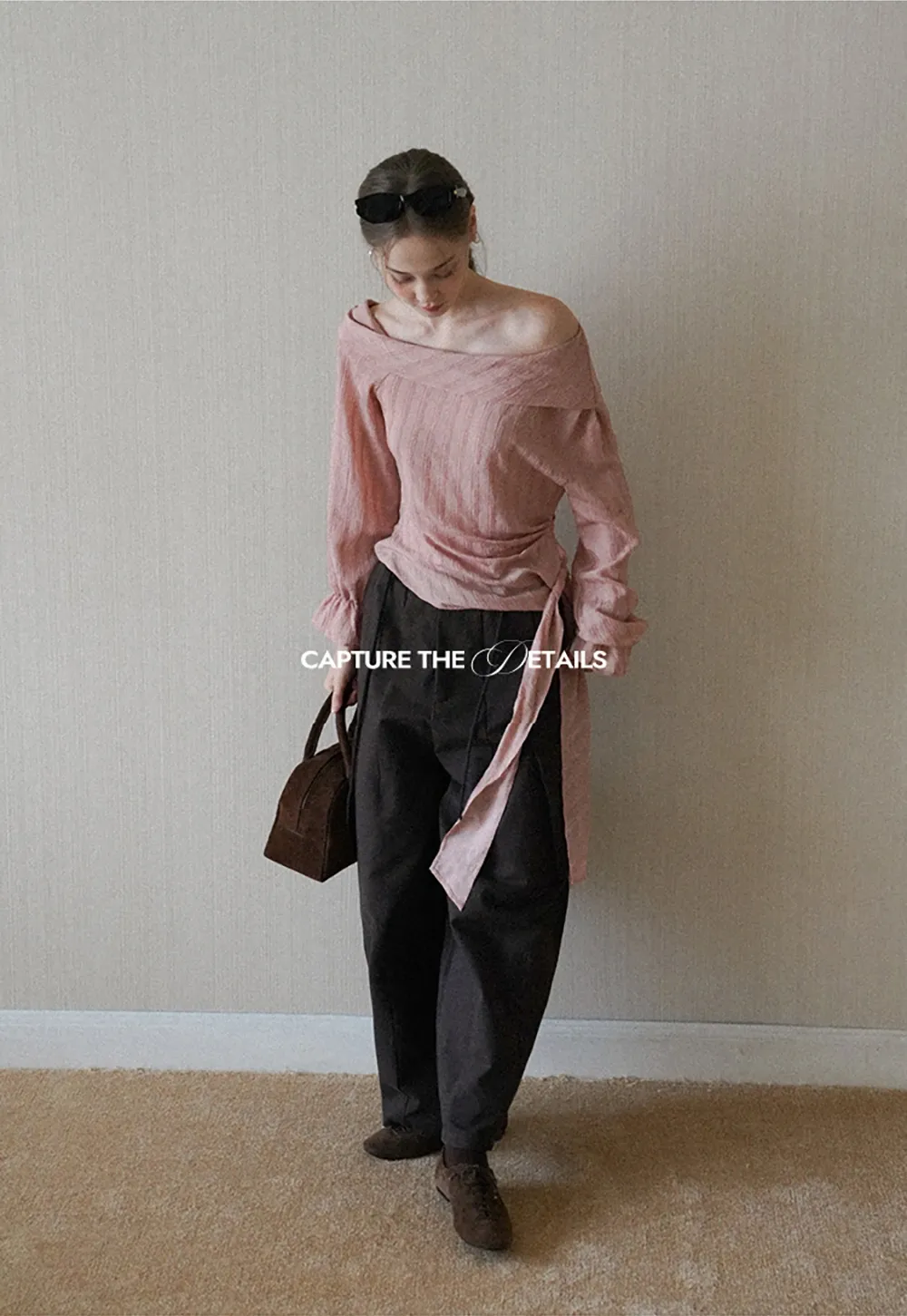 Womens Off Shoulder Tie Side Blouse