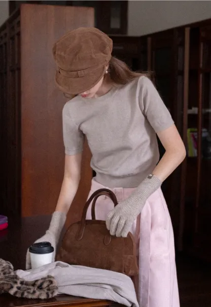 Short Sleeve Top and Cardigan Set