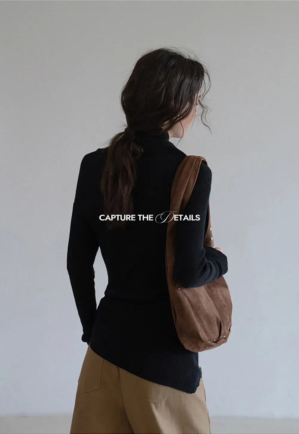 Asymmetric Turtleneck Knit Top