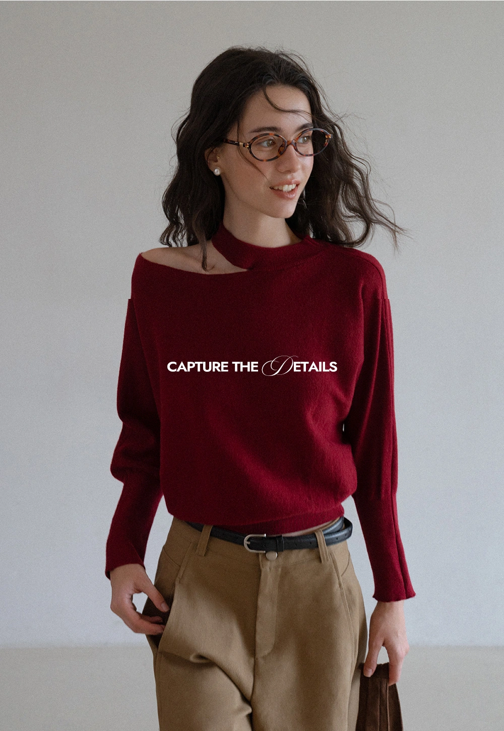 Off Shoulder Strap Detail Pullover