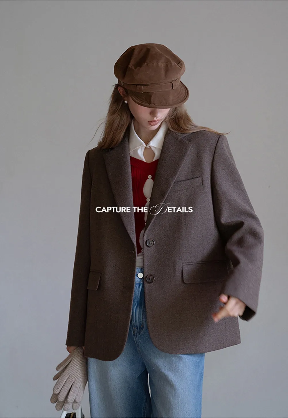 Womens Contrast Collar Cutout Knit Cardigan