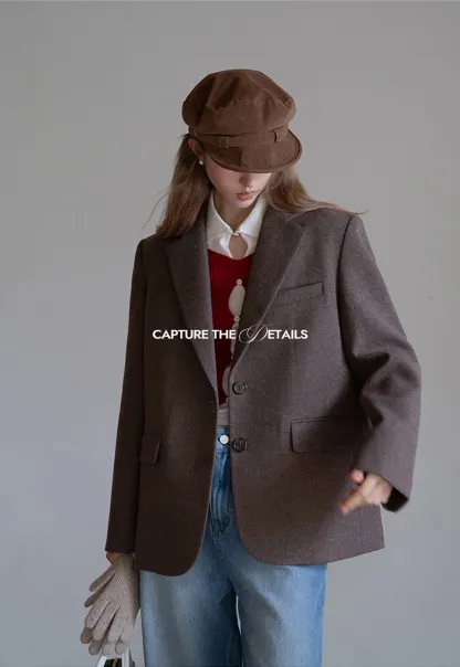 Womens Contrast Collar Cutout Knit Cardigan