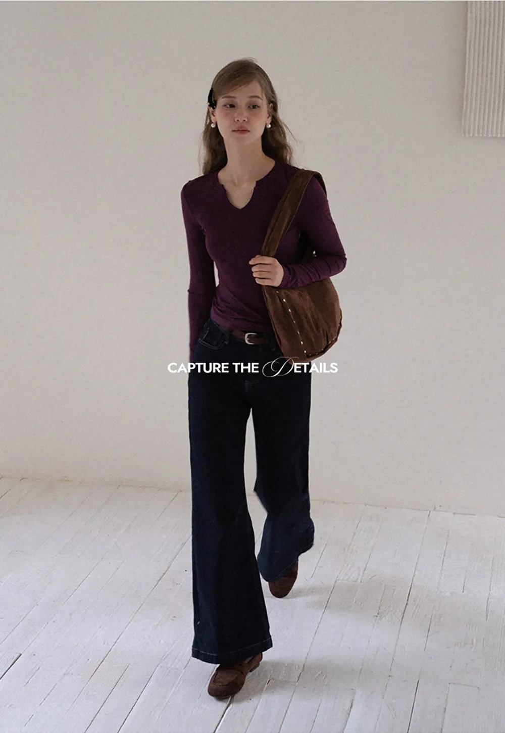 Womens High Waist Wide Leg Jeans with Belt