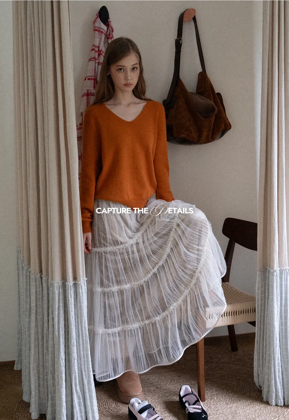 Womens Soft V Neck Knit Sweater