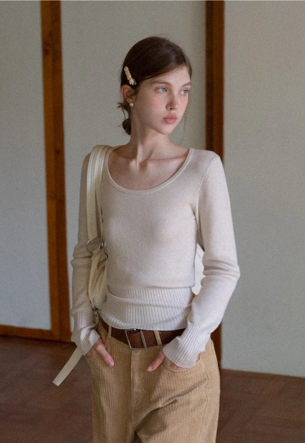 Basic Round Neck Slim Fit Sweater