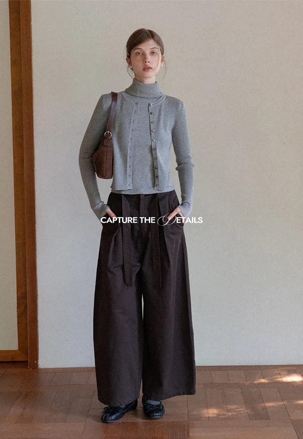 High-Waist Wide-Leg Pants with Tie Belt
