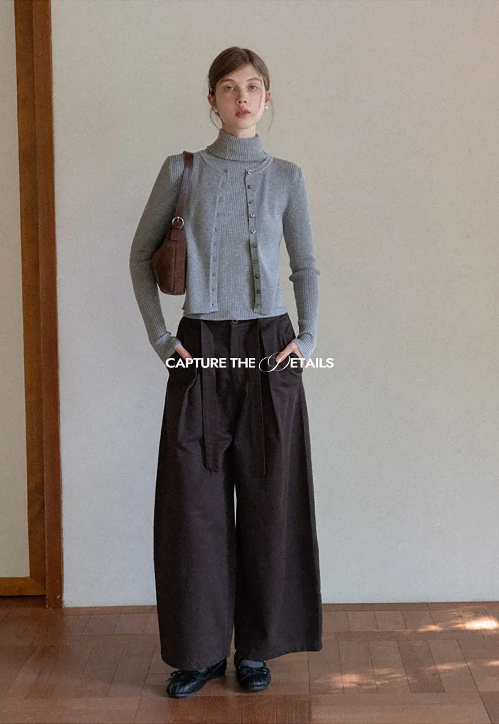 High-Waist Wide-Leg Pants with Tie Belt