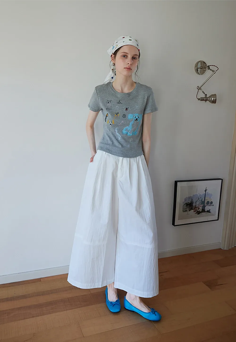 Wide Leg High Waist Cotton Pants