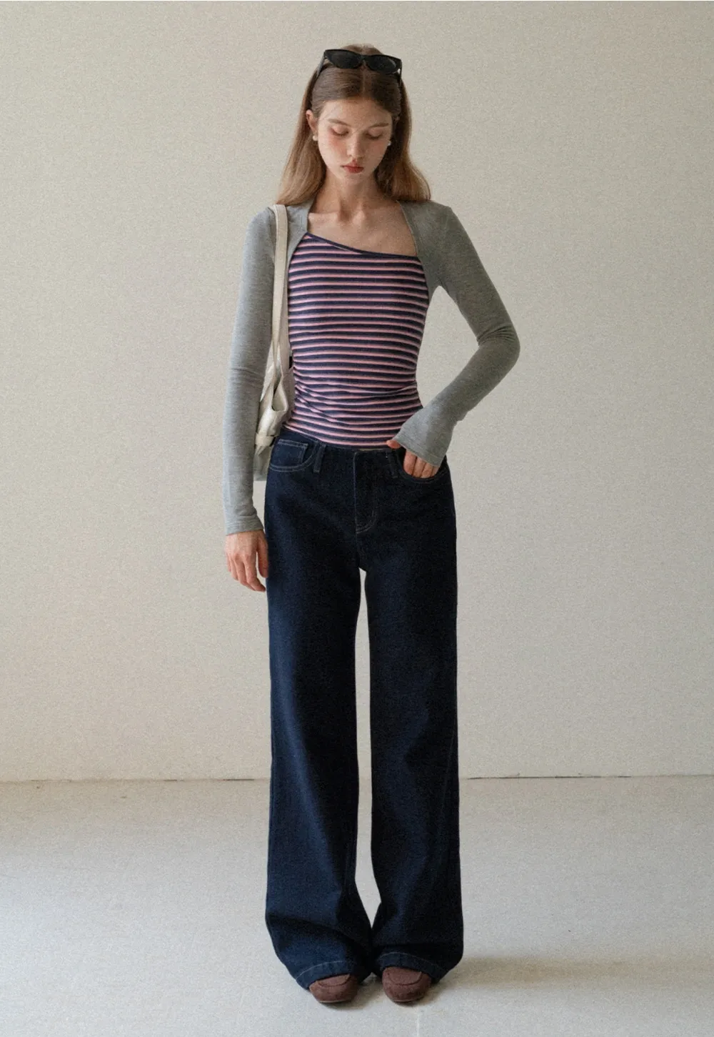 Women Casual High Waist Straight Leg Denim Pants