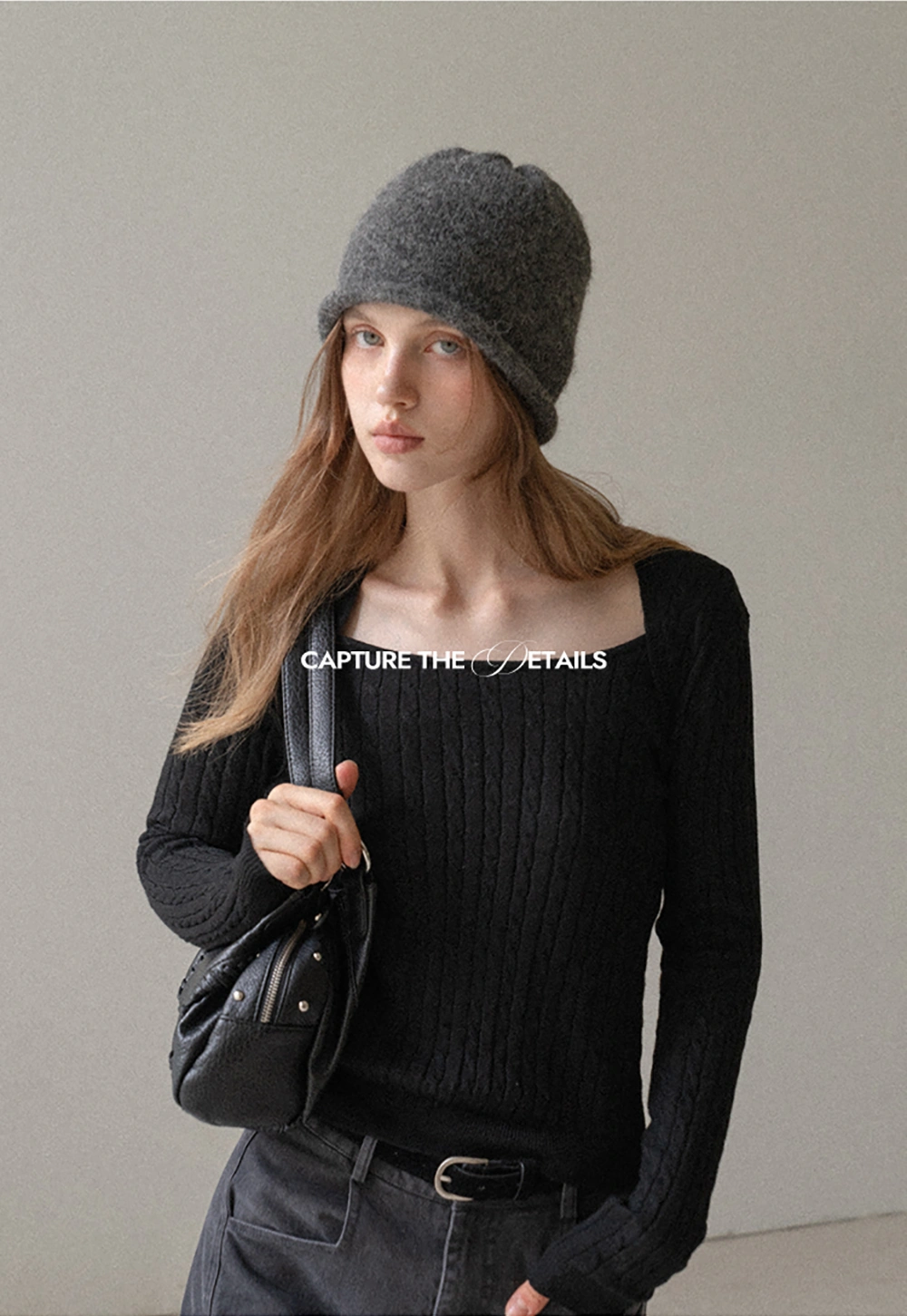 Square Neck Cable Knit Sweater
