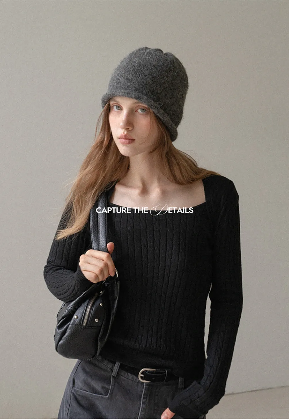 Square Neck Cable Knit Sweater
