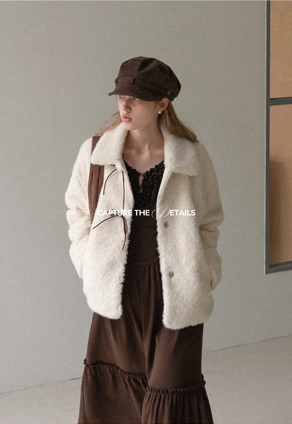 Womens Bow Tie Fleece Teddy Jacket