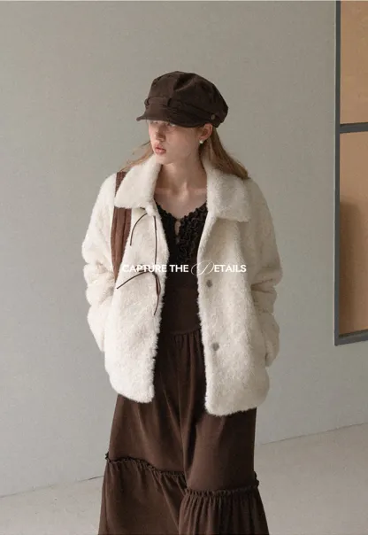 Womens Bow Tie Fleece Teddy Jacket