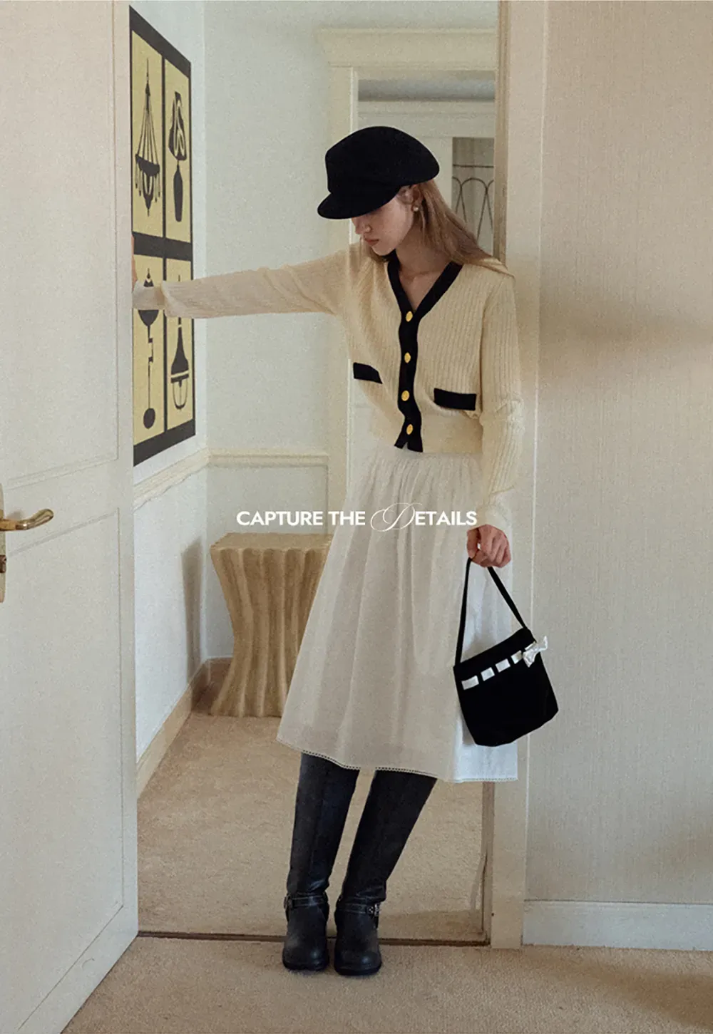 Contrast Trim Ribbed Knit Cardigan