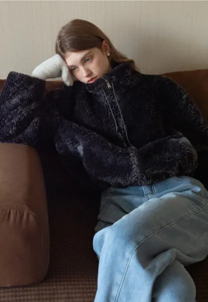 Wide-Leg Denim Jeans with Belt and Charm Detail