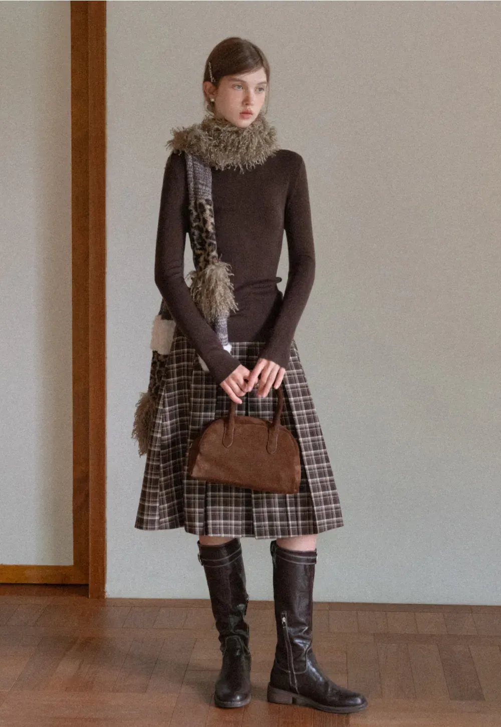 Mixed Texture Knit Scarf