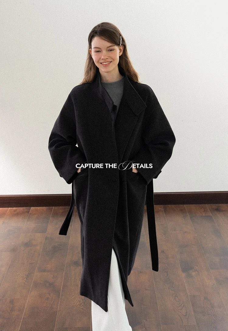 Padded Stand-Collar Wool Coat