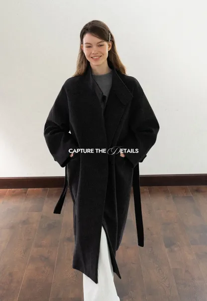 Padded Stand-Collar Wool Coat