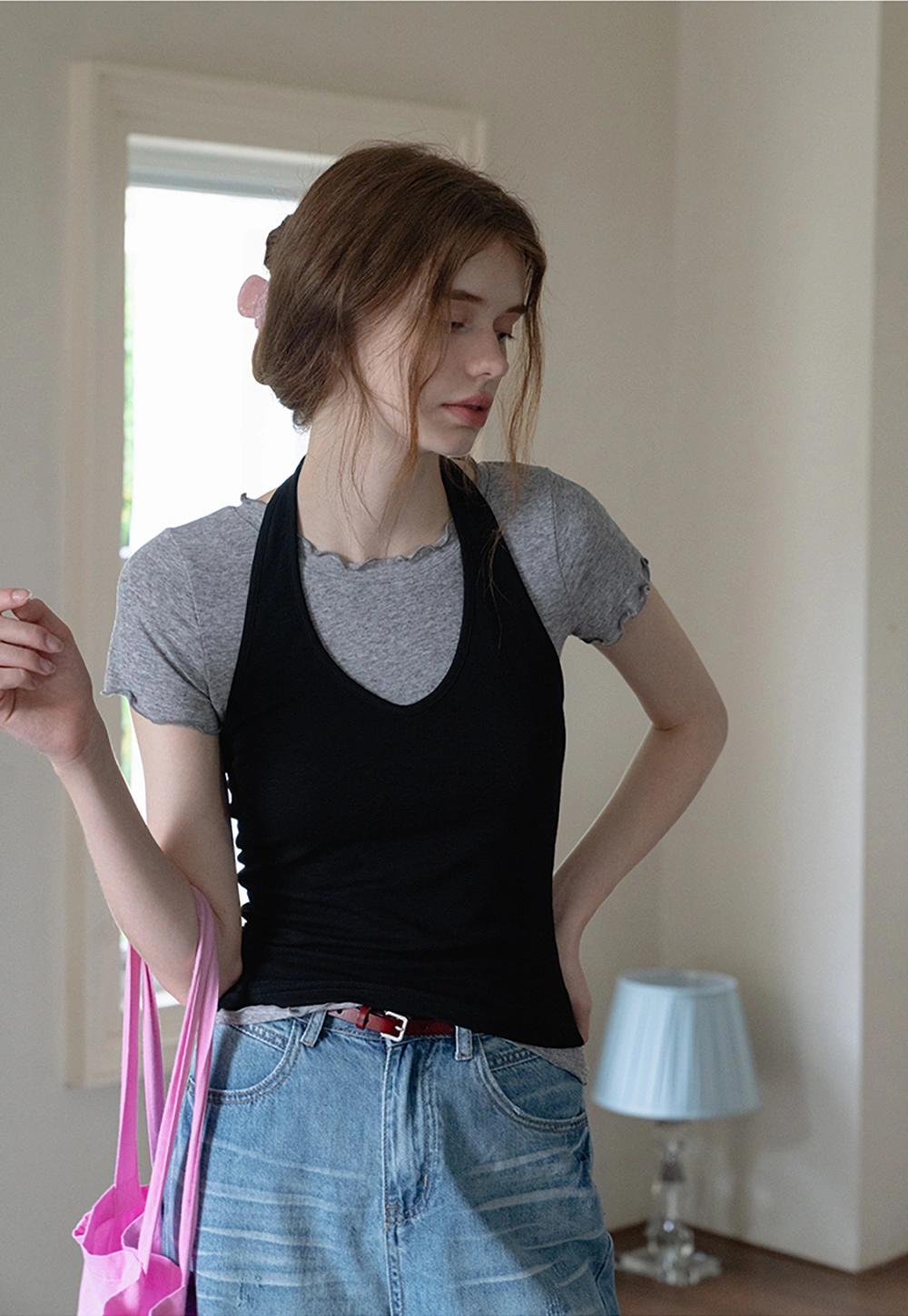 Women's Knit Slim Fit Halter Tank Top