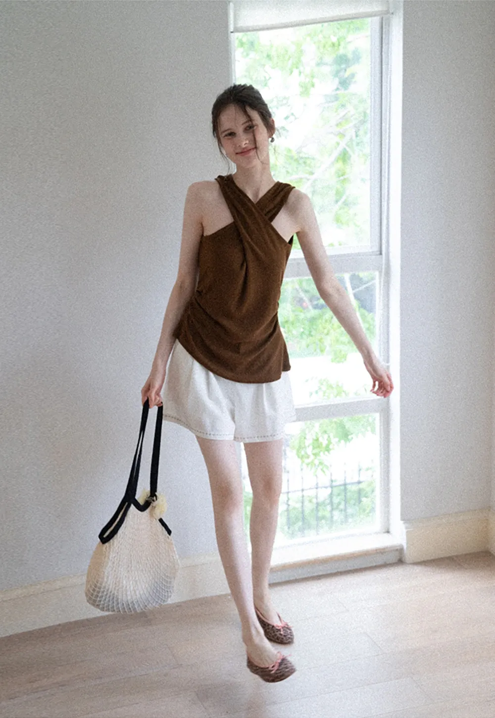 Women's Belted Pleat-Front Bermuda Shorts