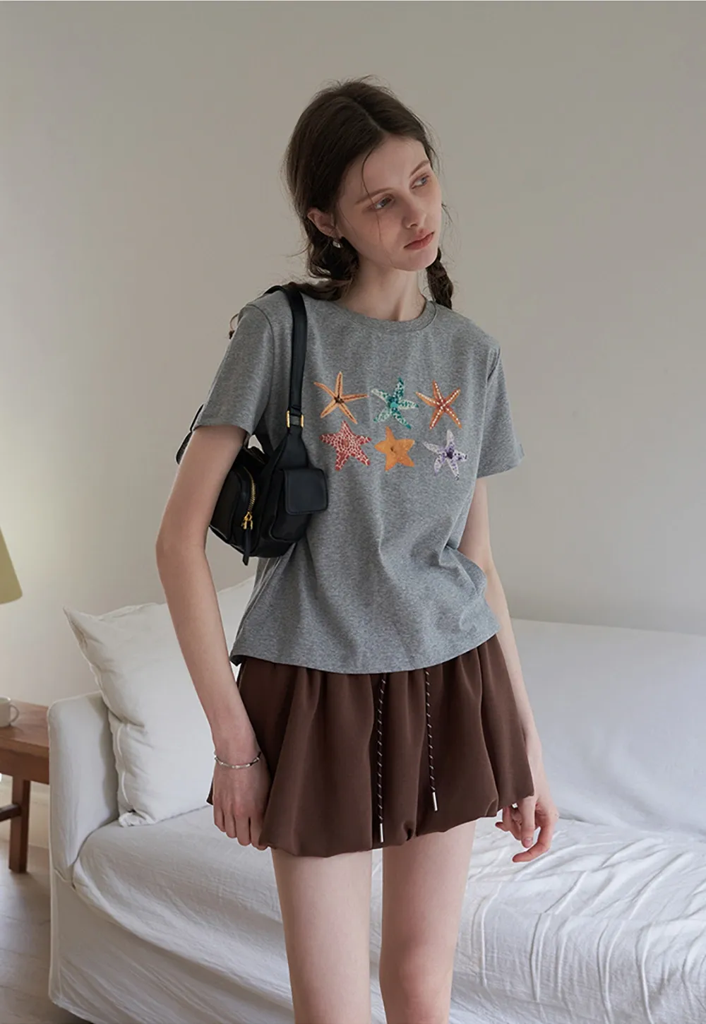 Women's Graphic Print Straight Shoulder T-Shirt