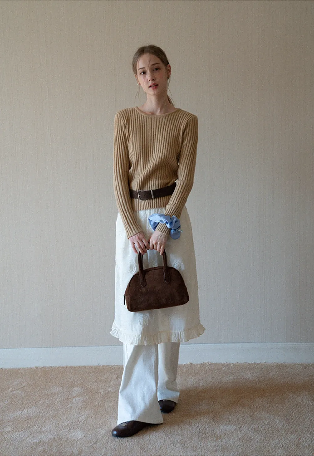 Women’s White High Waist Straight Leg Pants