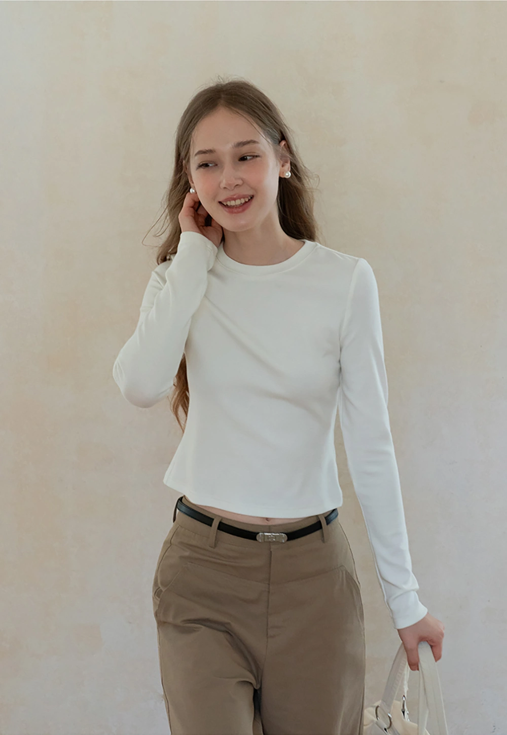 Women Basic Crew Neck Long Sleeve T Shirt