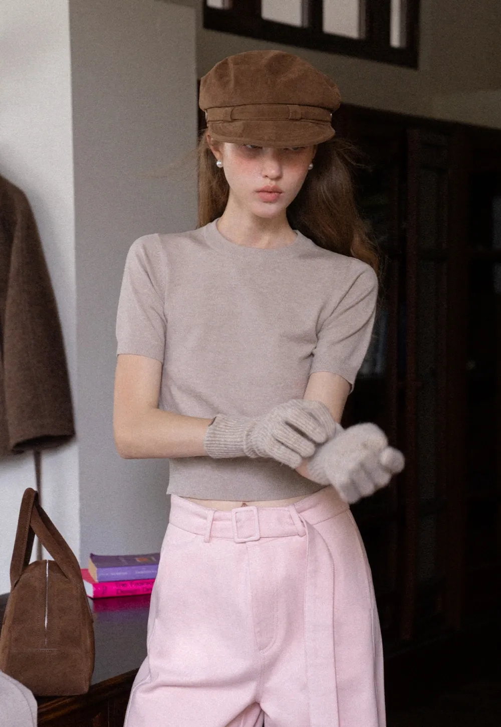 Short Sleeve Top and Cardigan Set