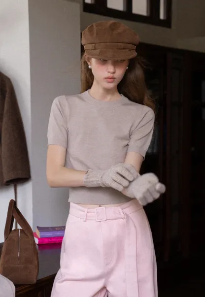 Short Sleeve Top and Cardigan Set