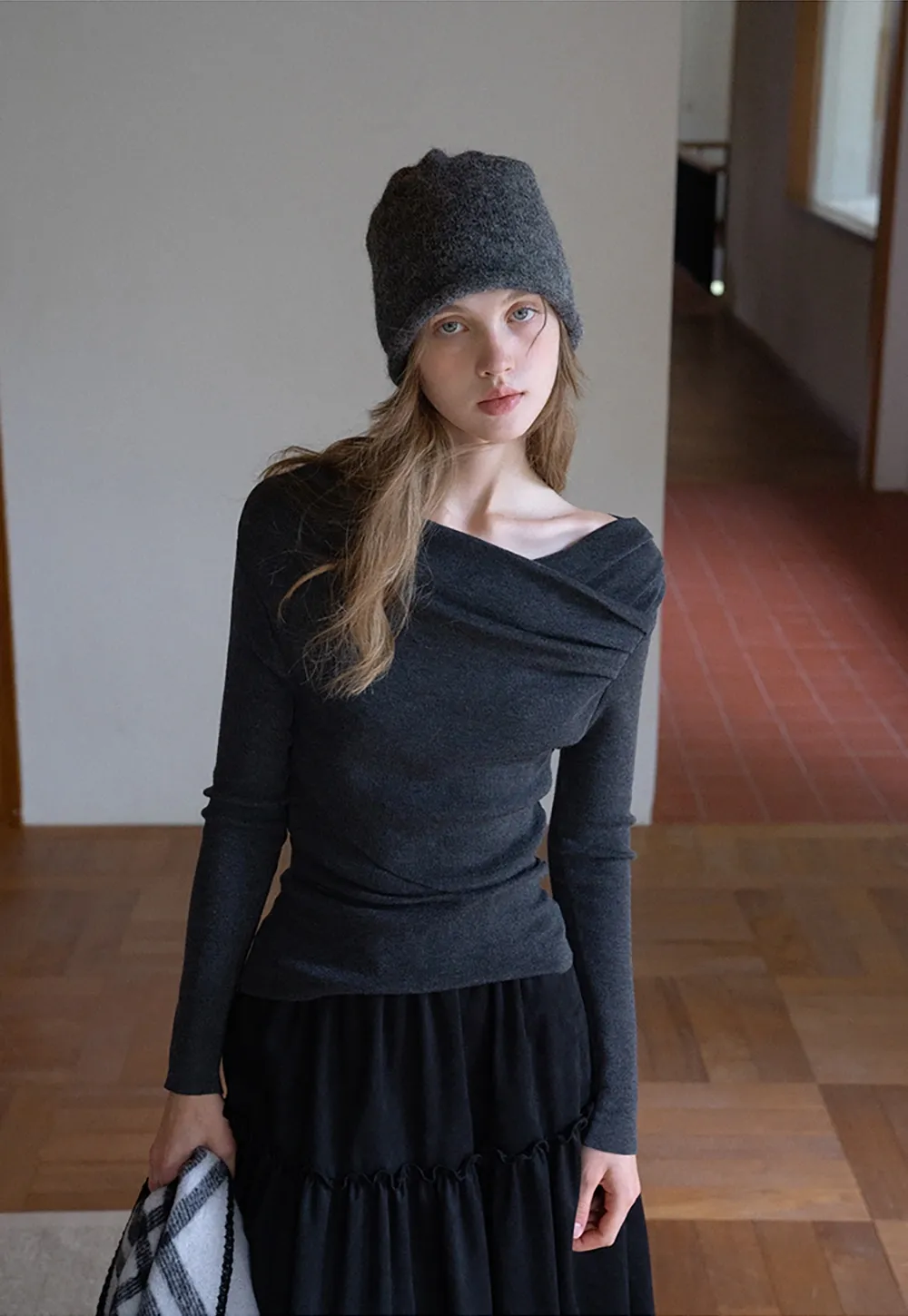 Womens High Waist Tiered Maxi Skirt