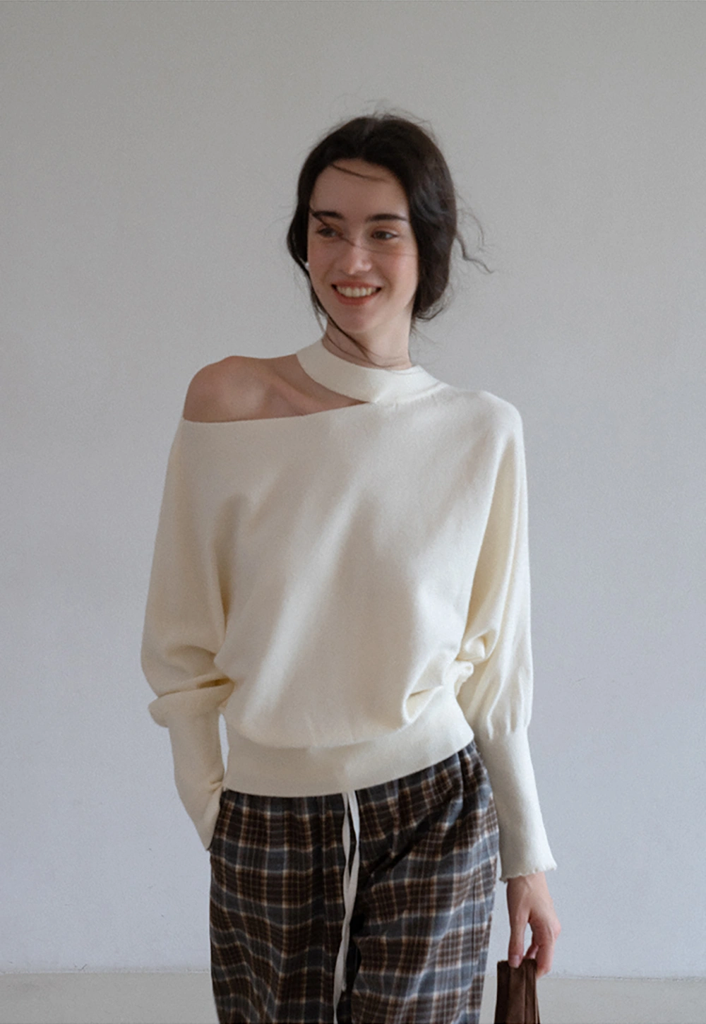 Womens Plaid Wide Leg Drawstring Pants