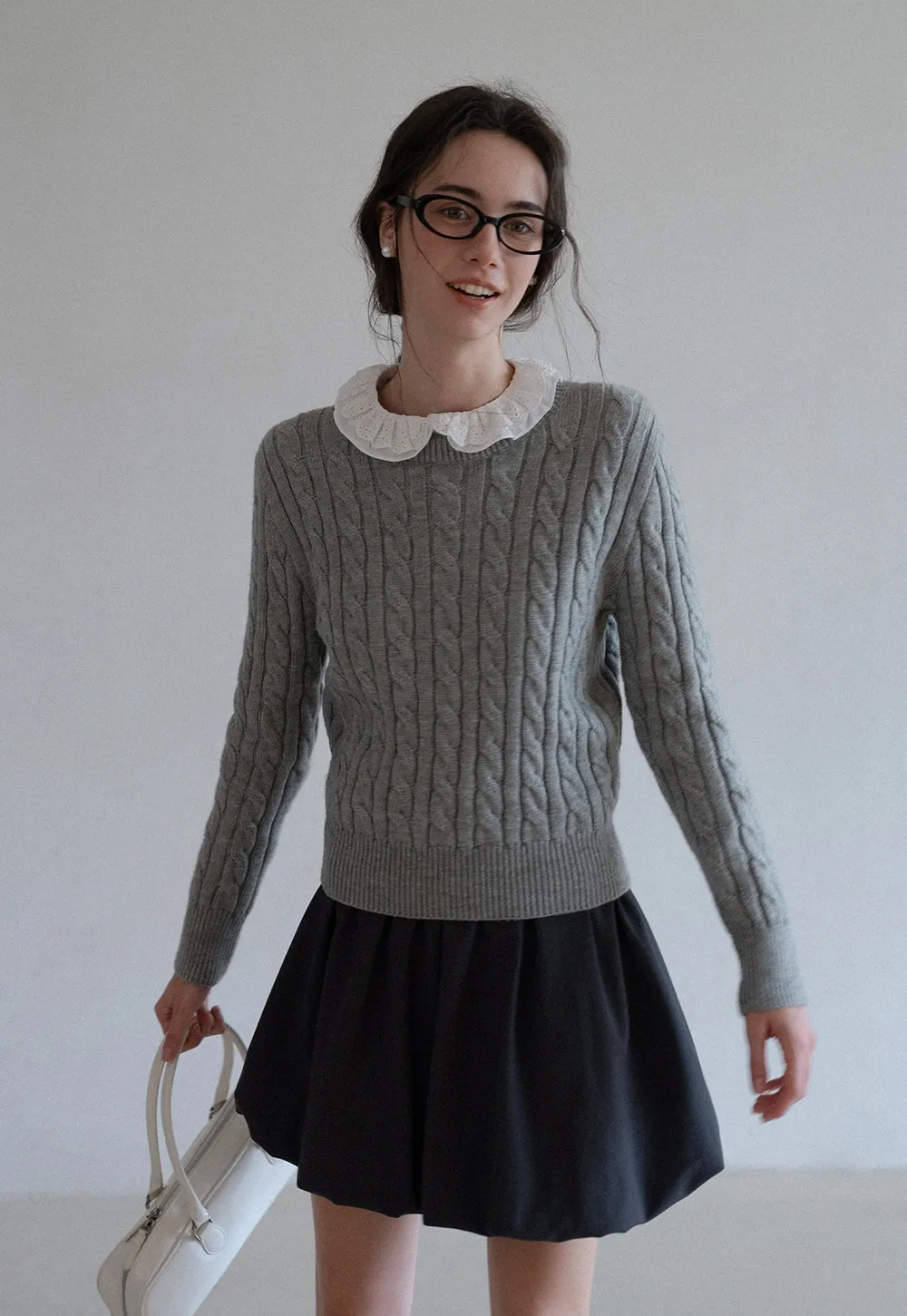 Womens Classic Cable Knit Sweater