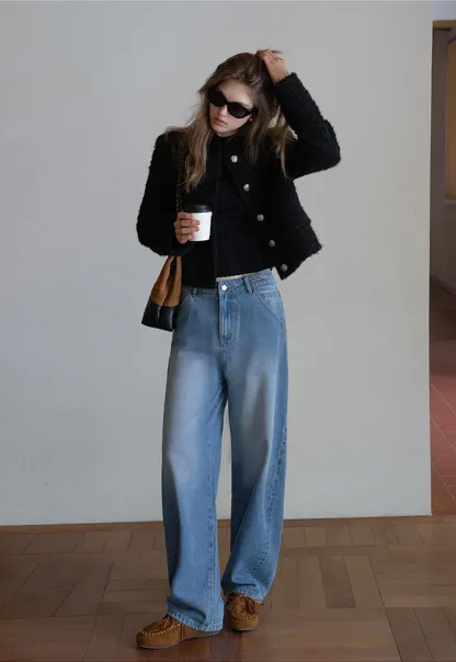 Women Classic Ribbed Knit Polo Long Sleeve