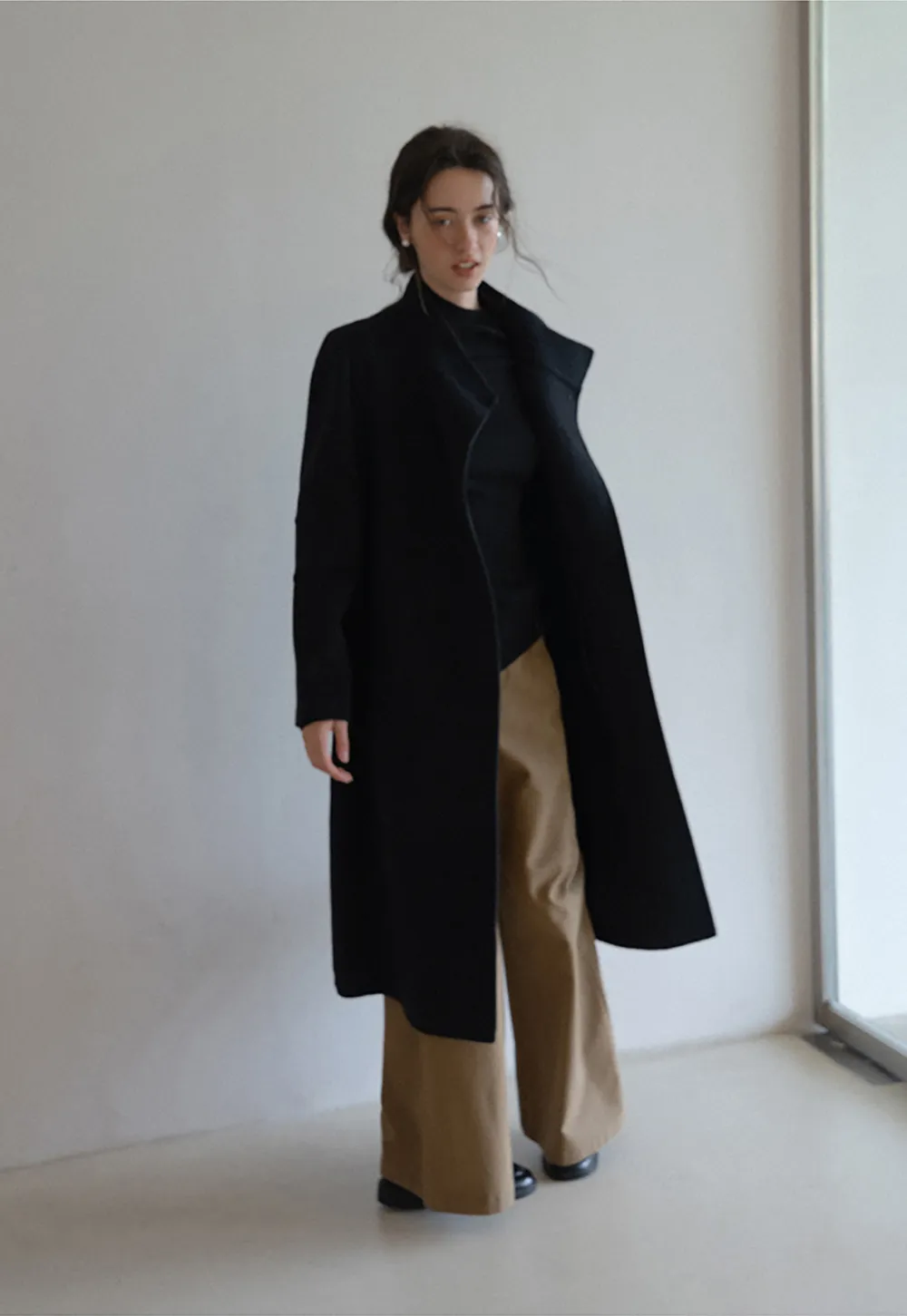 Asymmetric Turtleneck Knit Top