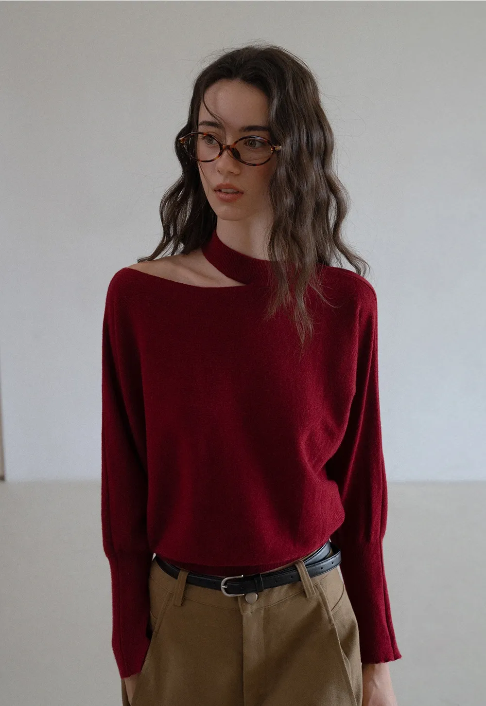 Off Shoulder Strap Detail Pullover